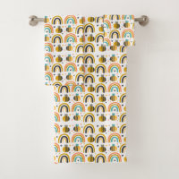 Cute Bumble Bee and Rainbows Pattern