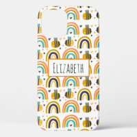 Cute Bumble Bee and Rainbows Pattern