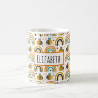 Cute Bumble Bee and Rainbows Pattern