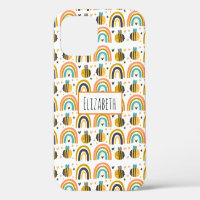 Cute Bumble Bee and Rainbows Pattern
