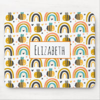 Cute Bumble Bee and Rainbows Pattern