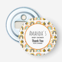 Cute Bumble Bee and Rainbows Pattern Thank You