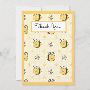 Cute Bumble Bee Boy Girl Baby Shower Thank You Card