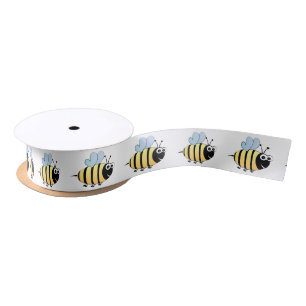 Cute bumble bee cartoon kids satin ribbon