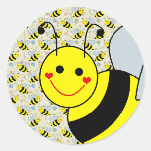 Cute Bumble Bee Classic Round Sticker