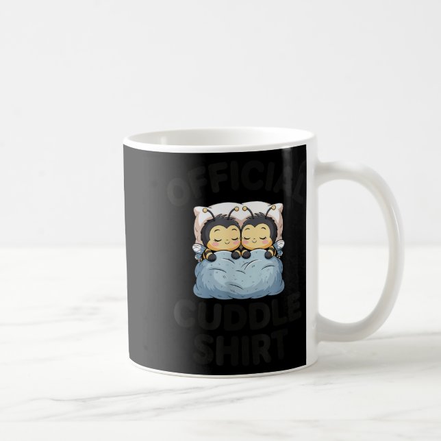Cute Bumble Bee Couple Cuddle  Coffee Mug (Right)