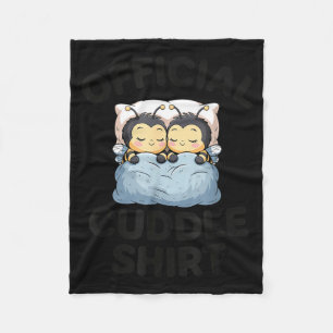 Cute Bumble Bee Couple Cuddle  Fleece Blanket