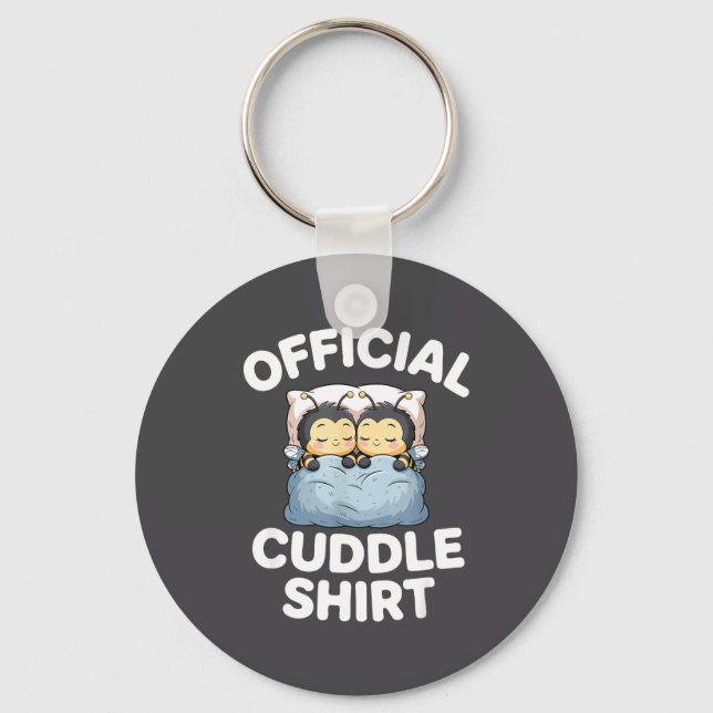 Cute Bumble Bee Couple Cuddle  Key Ring (Front)