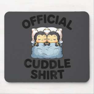 Cute Bumble Bee Couple Cuddle Mouse Pad
