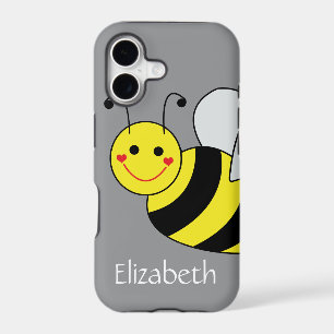 Cute Bumble Bee Personalised Grey