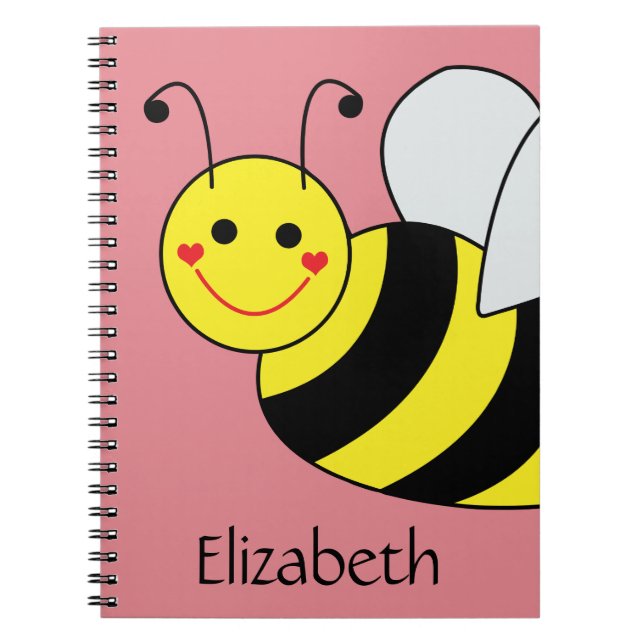 Cute Bumble Bee Personalised Notebook (Front)