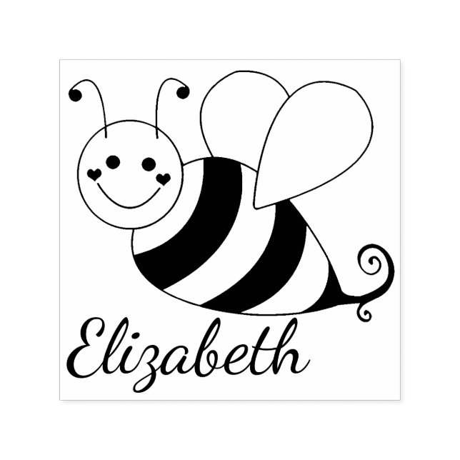 Cute Bumble Bee Personalised Self-inking Stamp (Design)
