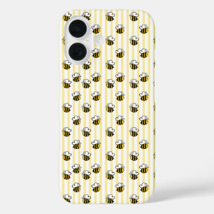 Cute Bumble Bee Seamless Pattern iPhone 16 Case