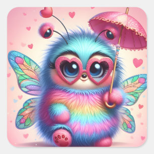 Cute Bumble Bee Square Sticker