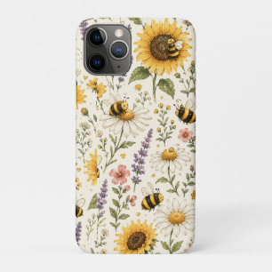 Cute Bumble Bee & Wildflower Pattern Case-Mate iPhone Case