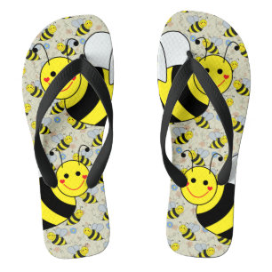 Cute Bumble Bee with Pattern Jandals
