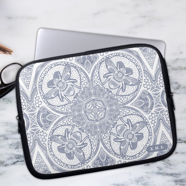 Cute Bumble Bees Mandala Laptop Sleeve (Creator Uploaded)
