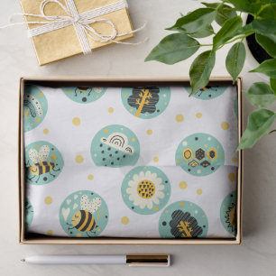 Cute Bumblebee and Rainbow Nursery Tissue Paper