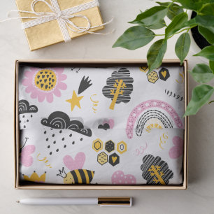 Cute Bumblebee and Rainbow Nursery Tissue Paper