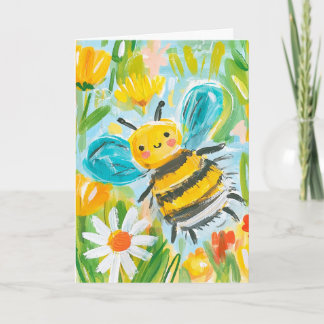 Cute Bumblebee Illustration Thank You Card