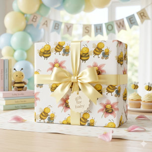 Cute Bumblebee Mum & Baby Bee  Wrapping Paper