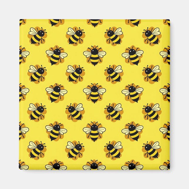 Cute Bumblebee Summer Pattern Magnet (Front)