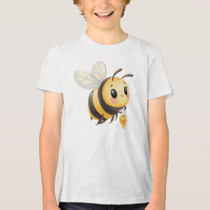 Cute Bumblebee with Honey Illustration Tri-Blend Shirt