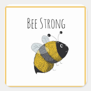Cute Bumblebee Yellow and Black Bee Strong Square Sticker