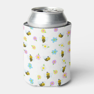 Cute Bumblebee Yellow Black Bumble Bee Colorful Can Cooler