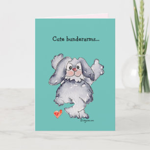 Cute Bunderarms Cartoon Rabbit Love Holiday Card