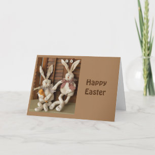 CUTE BUNNIES ARE SAYING "HAPPY EASTER" TO YOU! CARD