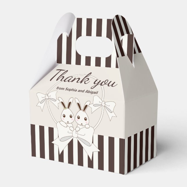 Cute Bunnies Favour Box (Front Side)