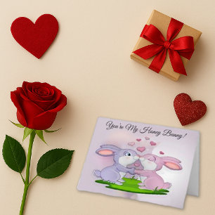 Cute Bunnies in Love Holiday Card