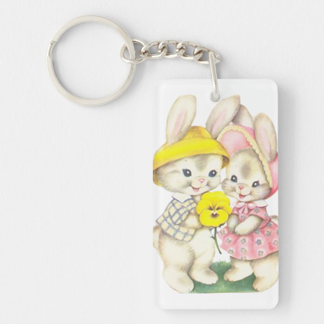 Cute bunnies key ring (Front)