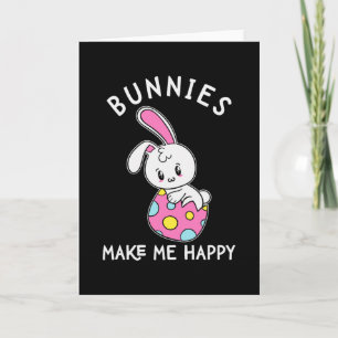 Cute Bunnies Make Me Happy Cute Easter Bunny Card