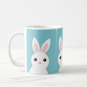 Cute bunnies on blue background Mug