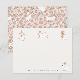 Cute Bunnies Personal Stationery Card