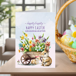 Cute Bunnies Personalised Granddaughter Easter Holiday Card