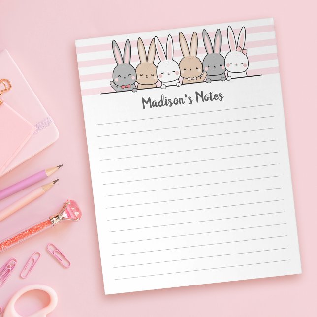 Cute Bunnies Personalised Notepad (Creator Uploaded)