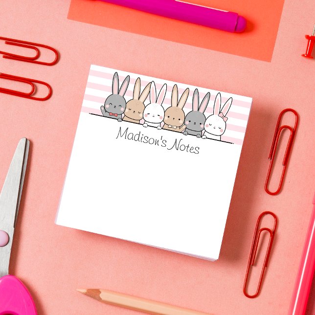 Cute Bunnies Personalized Post-it Notes (Creator Uploaded)