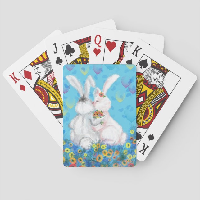 Cute Bunnies Playing Cards (Back)