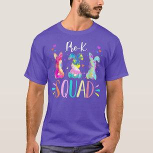 Cute Bunnies Prek Teacher Squad Easter Day Tie Dye T-Shirt
