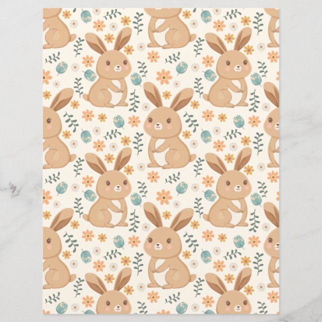 Cute Bunnies Scrapbook Paper (Front)