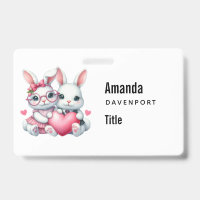 Cute Bunnies Sharing a Heart