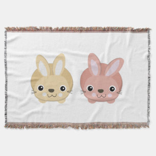 Cute Bunnies Throw Blanket