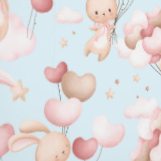 Cute bunnies with balloons wallpaper