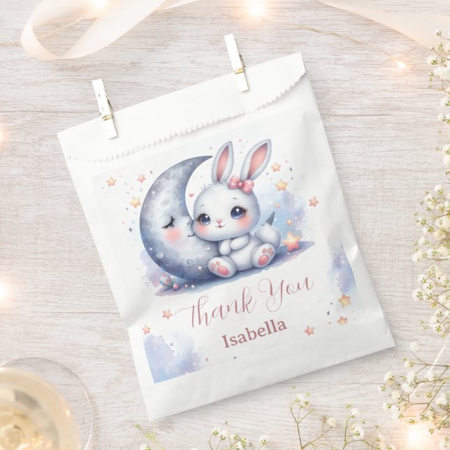 cute bunny and a crescent moon  favour bags (Clipped)