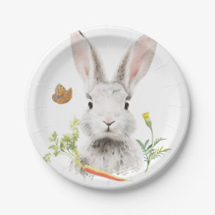 Cute Bunny and carrot Paper Plate