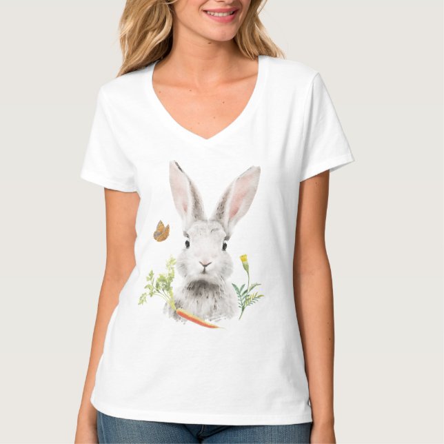 Cute Bunny and carrot T-Shirt (Front)