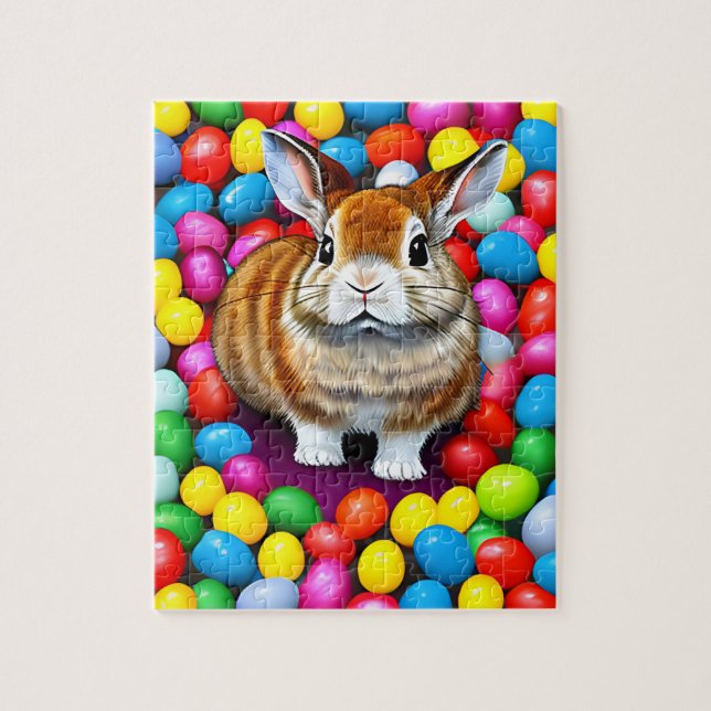 Cute Bunny and Jellybeans Jigsaw Puzzle (Vertical)